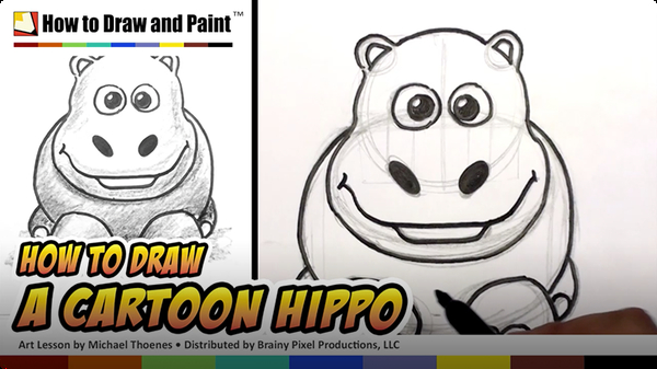 How to Draw a Cartoon Hippo