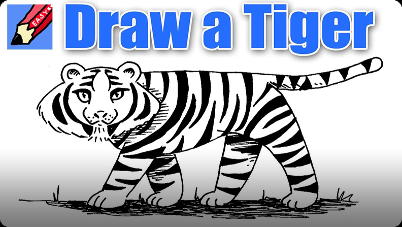 How To Draw A Tiger Real Easy Video Discover Fun And Educational Videos That Kids Love Epic Children S Books Audiobooks Videos More