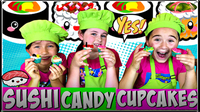 Learn How to Make Sushi Candy Cupcakes!