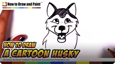 How to Draw a Cartoon Husky