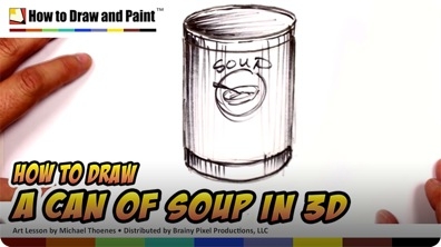 How to Draw a Can of Soup in 3D