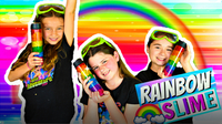 Learn How to Make RAINBOW SLIME with Sparkly Glitter!