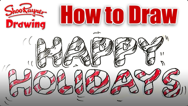 How to Draw 'Happy Holidays' in Candy Cane Lettering