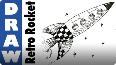 How to Draw a Retro Space Rocket