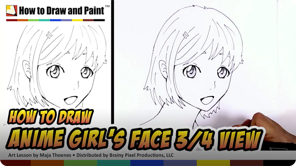 How to Draw an Anime Girl's Face in Three-Fourths View Video | Discover ...